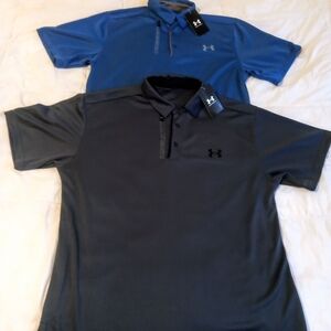 Under Armour Men's Polo Shirt - Blue and Gray